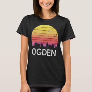 Retro Utah Ogden Skyline Vintage Urban Buildings T-Shirt