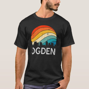 Retro Utah Ogden Skyline Vintage Urban Skyscraper T-Shirt