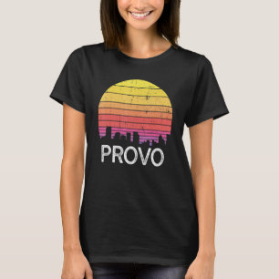 Retro Utah Provo Skyline Vintage Urban Buildings T-Shirt