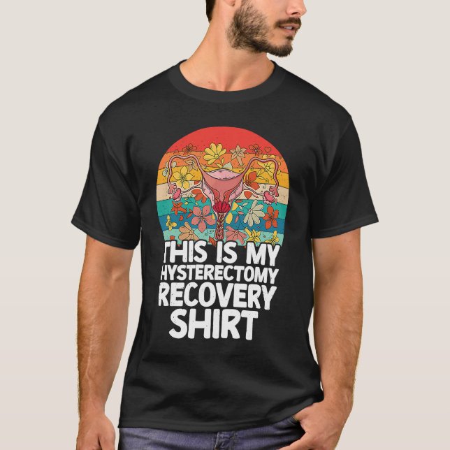 Retro Uterus Support Hysterectomy Recovery Product T-Shirt (Front)
