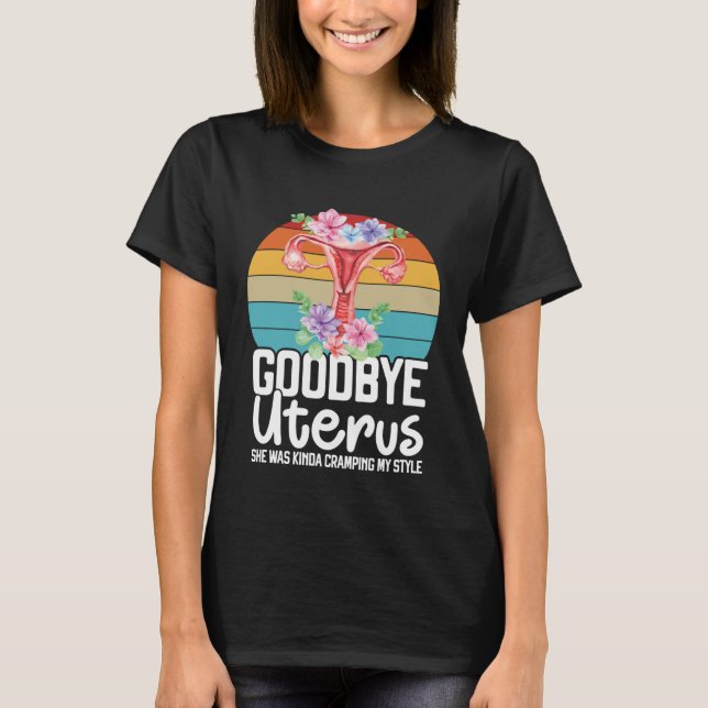 Retro Uterus Support Hysterectomy Recovery Product T-Shirt (Front)