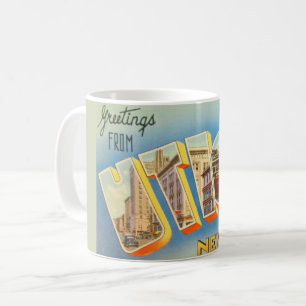 Retro Utica New York Greeting Mug