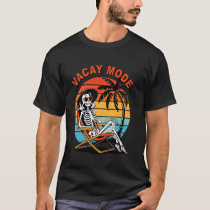 Retro Vacay Mode Vacation Summer Skeleton Vintage T-Shirt