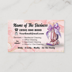 Retro Vacuum Cleaners Business Cleaning Services Card