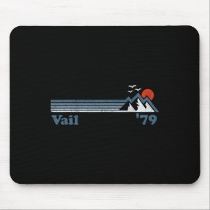 Retro Vail Ski Resort Colorado Snowboard Mountain Mouse Mat