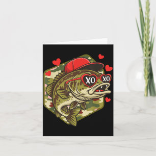 Retro Valentine B Fishing Camo Fisherman Valentine Card