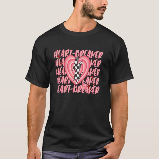 Retro Valentine Day Graphic Shirt Vintage Heart He (Front)
