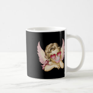 Retro Valentine Day Heart Sungles Cupid Blowing Bu Coffee Mug
