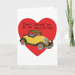 Retro Valentine, Don't Dodge Me, Be My Valentine! Holiday Card