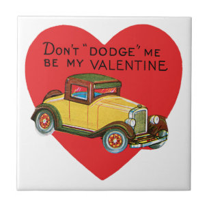 Retro Valentine, Don't Dodge Me, Be My Valentine! Tile