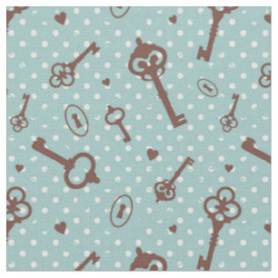 Retro Valentine Keys Fabric