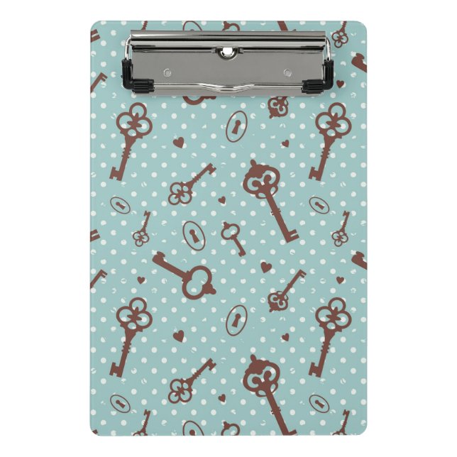 Retro Valentine Keys Mini Clipboard (Front)