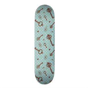 Retro Valentine Keys Skateboard