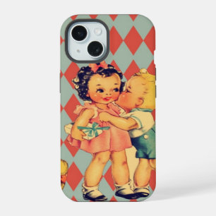 Retro Valentine Kitsch Vintage Kids iPhone 15 Case