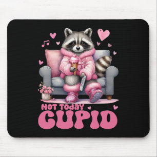 Retro Valentine Not Today Cupid Racoon Mouse Mat