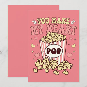 Retro Valentine Popcorn  Holiday Card
