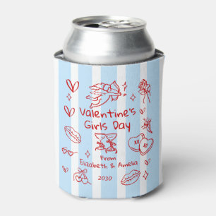 Retro Valentine’s Galentine Can Coolers, Girls Day Cooler