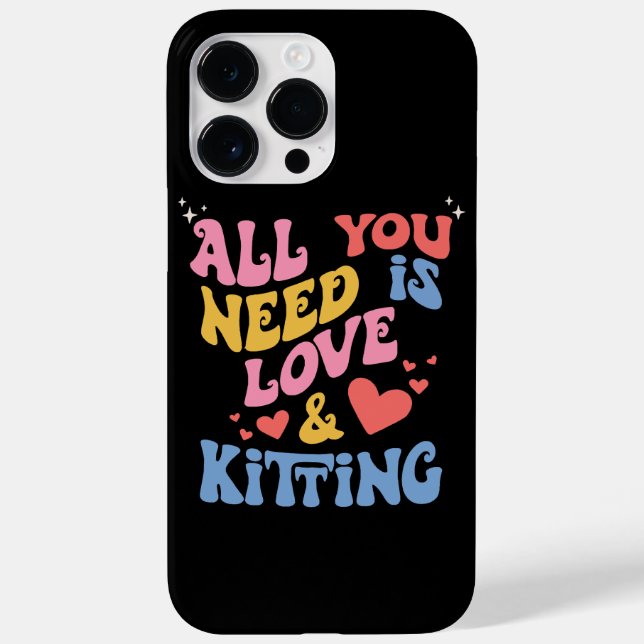 Retro Valentines All You Need Is Love and Knitting Case-Mate iPhone Case (Back)