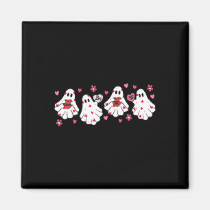 Retro Valentines Day Cute Ghost Boo Spooky Womens Magnet