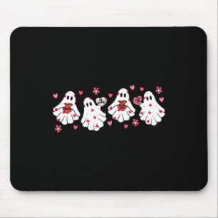 Retro Valentines Day Cute Ghost Boo Spooky Womens  Mouse Mat