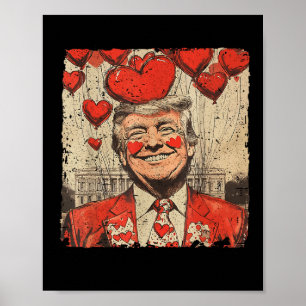 Retro Valentines Day Funny Humorous Trump Is My Va Poster