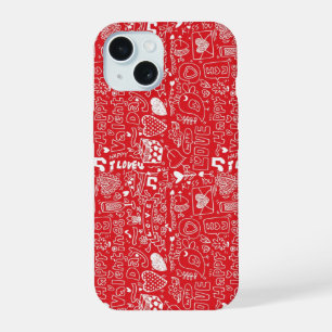 Retro valentine's day iPhone 15 case