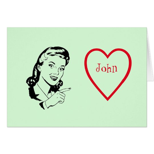 Retro Valentine's Day Love Customisable Card