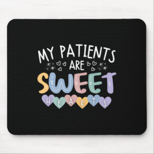Retro Valentine's Day Nurse My Patients Are Sweet Mouse Mat