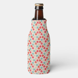 Retro Valentine's Day Pattern Bottle Cooler