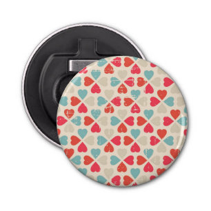 Retro Valentine's Day Pattern Bottle Opener
