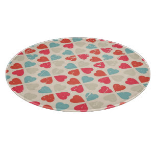 Retro Valentine's Day Pattern Cutting Board