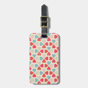 Retro Valentine's Day Pattern Luggage Tag