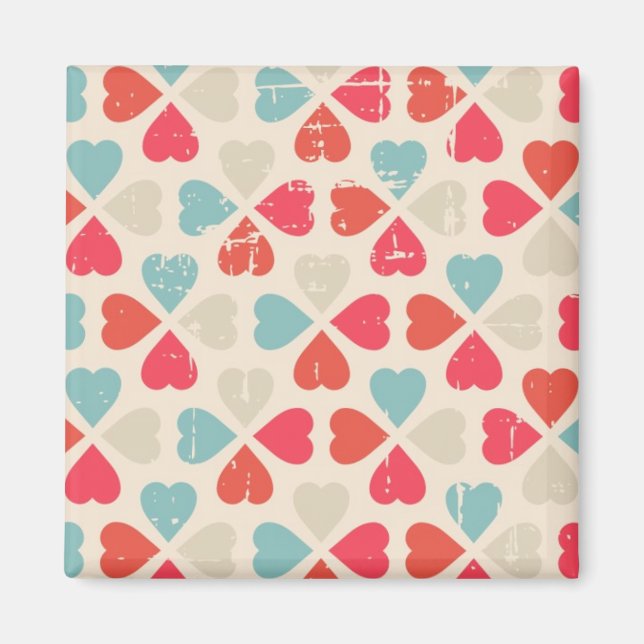 Retro Valentine's Day Pattern Magnet (Front)