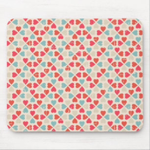 Retro Valentine's Day Pattern Mouse Mat