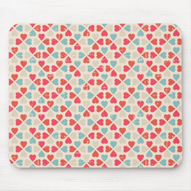 Retro Valentine's Day Pattern Mouse Mat (Front)