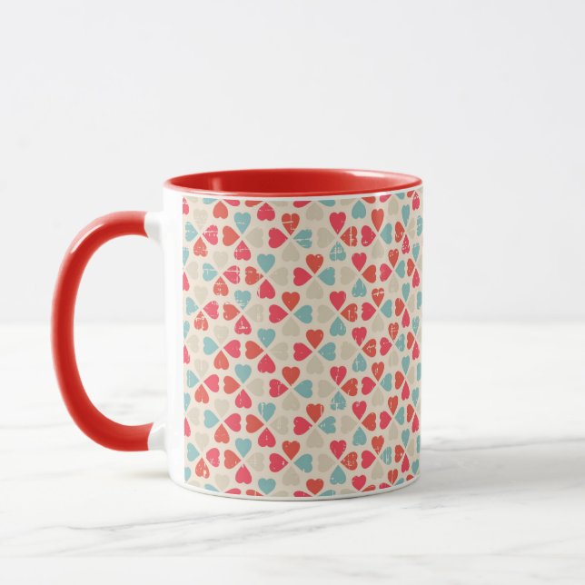 Retro Valentine's Day Pattern Mug (Left)