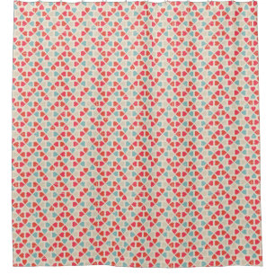 Retro Valentine's Day Pattern Shower Curtain