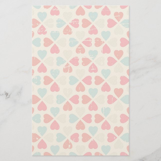 Retro Valentine's Day Pattern Stationery (Front)