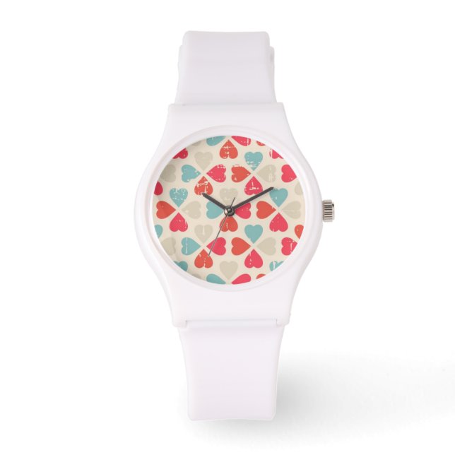 Retro Valentine's Day Pattern Watch (Front)