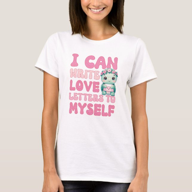Retro Valentine's Day Self love Turtle T-Shirt (Front)