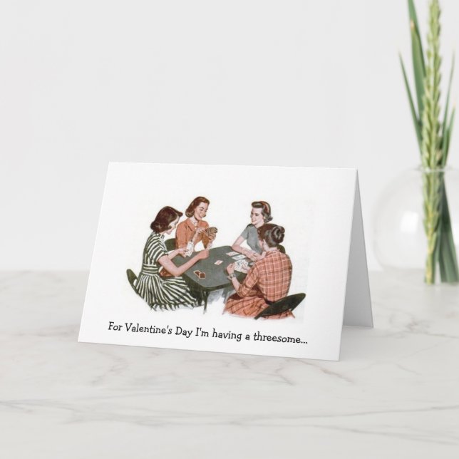 Retro - Valentine's Day Threesome, Holiday Card (Front)