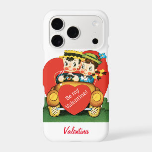 Retro Valentine's Day, Vintage Boy and Girl in Car