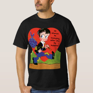 Retro Valentine's Day, Vintage Hobo Boy Heart T-Shirt