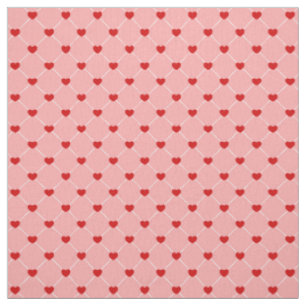 retro valentines dots hearts pink red fabric