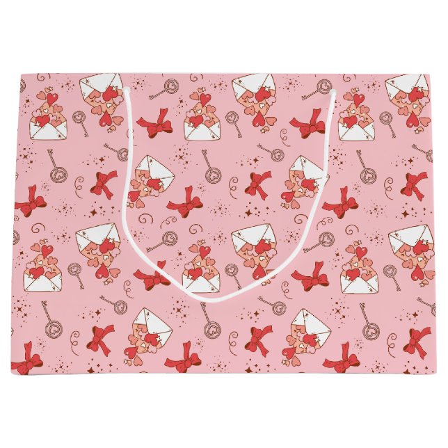 Retro Valentine's Large Gift Bag (Front)
