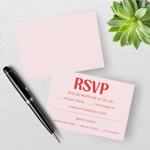 Retro Valentine's RSVP Wedding Reply Card