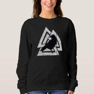Retro Valknut Odin's Raven Viking Symbol Valknut Sweatshirt