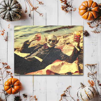 Retro Vampire Beach Vacation Vintage Horror Postca Postcard