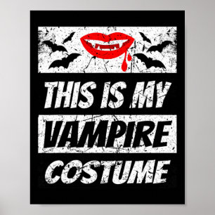 Retro Vampire Halloween Outfit Easy Halloween Drac Poster