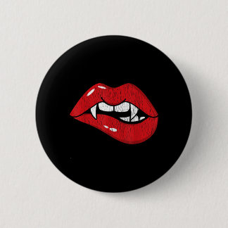 Retro Vampire Red Lips Th Bite Halloween Costume 6 Cm Round Badge